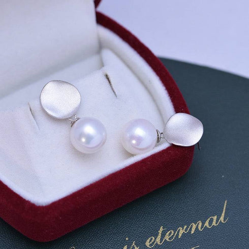 10-11mm Freshwater Pearl & Coin Earrings - House Of Pearls